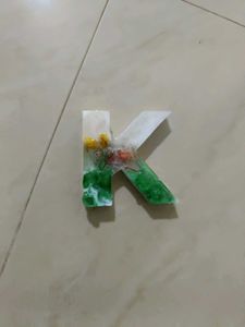Resin Letter &#39;S&#39;&amp;&#39;K&#39; Keychain