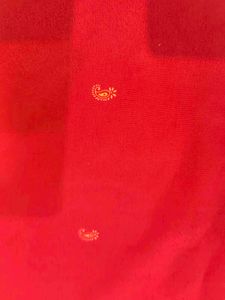 Blood Red Saree With Mehendi Design