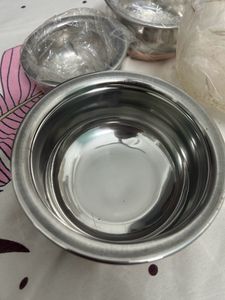 Combo Of 3 Band New Steal Bowls With Copper Bottom