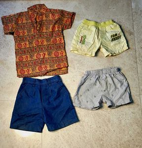 Boys Clothes Bundle 1 T Shirt And 3 Shorts
