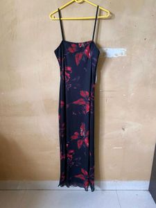 Floral Mesh Slip Dress