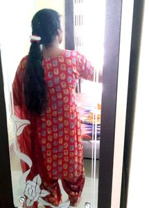 Red Printed Patiala Suit