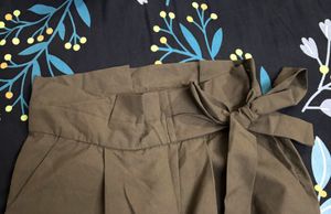 Olive Paperbag Waist Pant