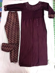 Magenta Kurta Set With Pant