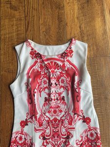 Red and White mini body con dress