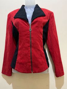 Vintage Red & Black Suede Jacket