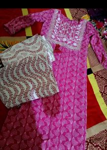 anarkali suit and pent kurta sui