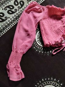 Chic Pink Off-Shoulder Crop Top