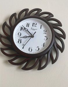 Beautiful Wall Clock Antoque Wooden Type Finishing. Made Of Fiber
