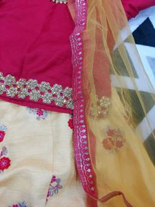 Yellow Party Wear Lehenga Top For Girls