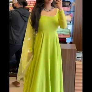 Lime Green Anarkali Suit