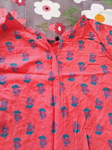 Pink Floral Kurti Top