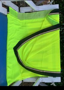 Elegant Neon Green Saree, Black Border