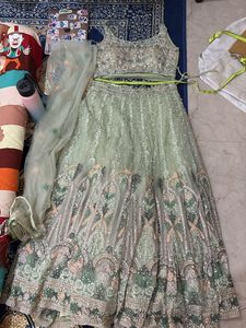 Olive Light Green Heavy Lehenga