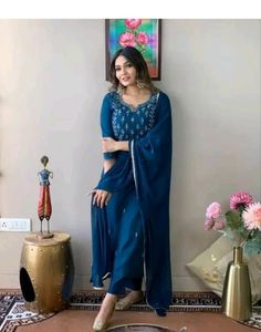 New/Unused Rayon Embroidery Kurta Set