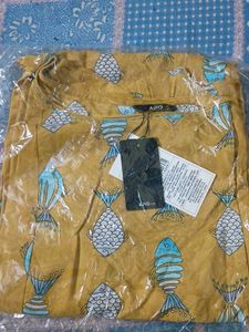 AJIO Mustard Printed Kurta