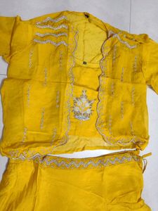 Yellow Handwork 3pec For Wedding