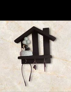 House Shaped Key Holder with Swans