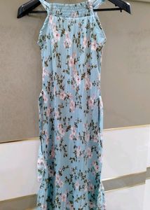 Floral Blue Midi Dress
