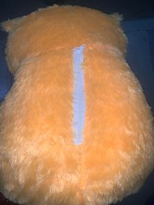 Orange Teddy Bear with Heart Pillow