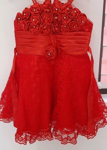 Party wear Red Frock for Kid Girls