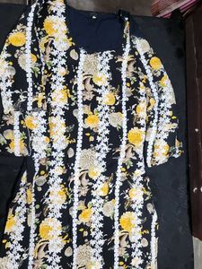 Blue &amp; White Printed Kurta