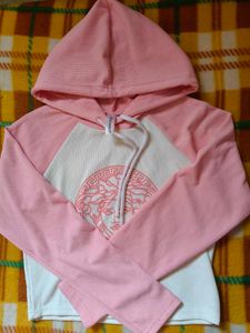 Pink & White Graphic Hoodie