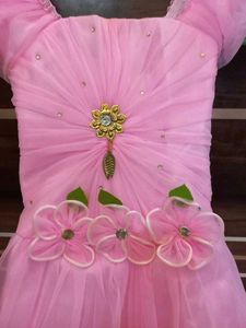 Baby Pink Frok With Hat