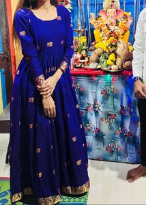 purple long anarkali dress