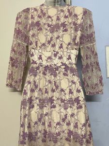 Pintrest Korean Floral Lace Midi Dress