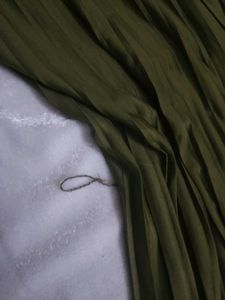 Zara Olive Green Pleated Jumpsuit