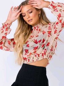 Princess Polly Floral Sheer Top