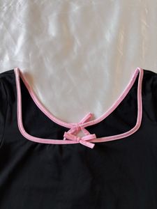 Pinterest Savana Black &amp; Pink Bow Top