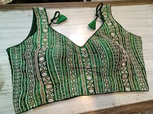 Green &amp; Gold Sequins Blouse