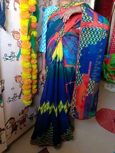 Yellow Diamond Print Saree