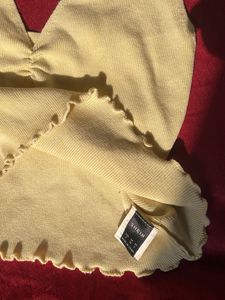 💛Yellow Ribbed Cotton Crop top