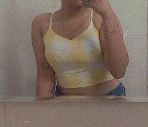 Yellow Checkered Top Set