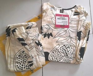 Large Monotone Print Wide Leg Co-ord
