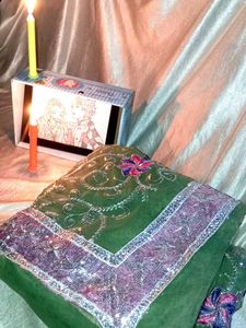 Green Embroidered Saree