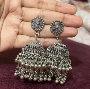 Silver Jhumka Earrings