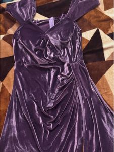 Elegant Purple Velvet Party Dress