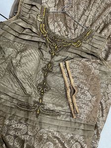 Golden Gown With Dupatta