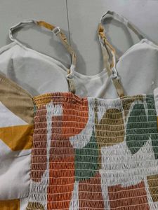 Abstract Pattern Shirt with cute strap top