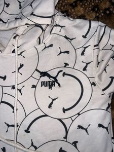 Printed White Hoodie Puma