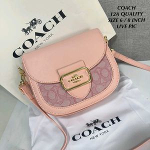 COACH MORGAN SADDLE BAG IN SIGNATURE CHAMBRAY