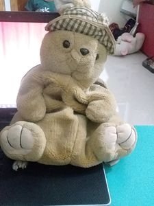 Vintage Plush Rabbit  Backpack Beige Fluffy