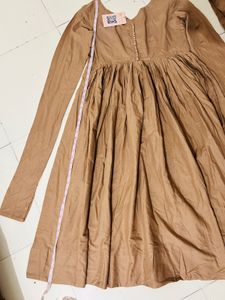 Elegant Brown  Tan Anarkali Suit