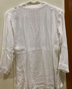 Embroidered White Tunic Top
