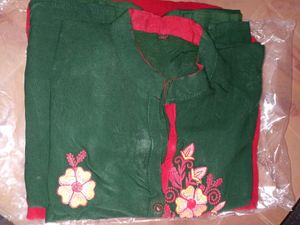 Embroidered Green Tunic Top