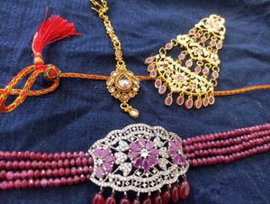 Jhumar, Tika And Choker Set